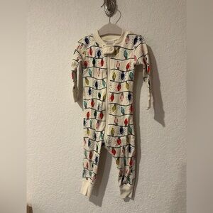Hanna Andersson Cream Pajamas with Christmas Lights